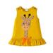 Children Girls Dress Sleeveless Round Neck Animal Printed Ruffle Trim Princess Sundress For Girls