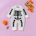 Gyratedream Baby Boy Girl Halloween Clothes Skeleton Black Outfits Skull Rompers Jumpsuits Knitted Sweater Set