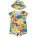 Sesame Street Elmo Cookie Monster Big Bird Newborn Baby Boys Romper and Hat Newborn to Infant