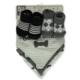 Bon Bebe Baby Boys 5-Piece Gentleman Bibs And Booties Set - black/white one size