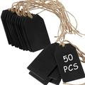Baywell 50Pcs Chalkboard Tags Hanging Wooden Mini Chalkboard Signs Wooden Chalkboard Tags Hanging Chalkboard Labels Ideal Price Tags Message Tags