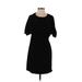 H&M Cocktail Dress - Mini Crew Neck Short sleeves: Black Print Dresses - Women's Size 8