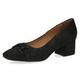 CAPRICE Damen Pumps Memotion aus Leder Kleiner Absatz Weite G, Schwarz (Black Pearl), 36