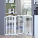 The Fellie Wooden Freestanding Dog Gate, Foldable Stair Gate with 2 Support Feet, Safety Gate Pet Fence Indoor Barrier, Stair Gates for Dogs/Doorways,Stairs, 3 Panels (138x82cm, White)