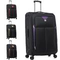 ATX Luggage Extra Large Suitcase Expandable Durable Lightweight Suitcases with 4 Dual Spinner Wheels and Built-in 3 Digit Combination Lock (Black/Purple, 32 Inches, 159 Liters)