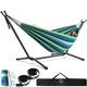 Anyoo Portable Hammock with Sturdy Steel Stand & Tree Straps, Easy to Assemble and Move Hammock Frame for Garden, Patio, Porch, Camping (B-S-G-H)