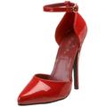 Pleaser Dom402/B/Le, Women Closed-Toe Pumps, Red Patent, 6 UK (39 EU)