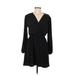 Fraiche Cocktail Dress - A-Line V-Neck Long sleeves: Black Dresses - Women's Size Medium