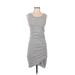 Leith Casual Dress - Mini Scoop Neck Sleeveless: Gray Solid Dresses - Women's Size Small