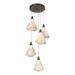 Hubbardton Forge Mobius 5 - Light Cluster Pendant Fabric in Brown | 11.3 H x 17.3 W x 17.3 D in | Wayfair 131122-1002