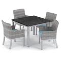 Oxford Garden Travira & Argento 5 Piece Outdoor Dining Set w/ Cushion Stone/Concrete in Black | Wayfair 5619