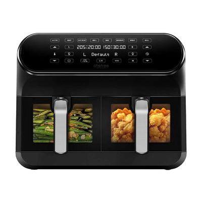 AFW20 Heißluftfritteuse mit Doppelkammer, Sichtfenster, 8L xxl Airfryer mit 8 Vorgestellten