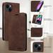 ELEHOLD for Apple iPhone 12 Pro Max Wallet Case with RFID Blocking PU Leather Flip Folio Card Holders RFID Blocking Kickstand Shockproof TPU Inner Shell Phone Cover for Women Men brown