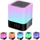 Bluetooth Speaker Night Lights Bluetooth Alarm Clock for Kids MP3 Player Touch Control Bedside lamp Color Changing Table Lamp Alarm Clocks for Bedroom Decor Xmas Gifts for Teenage Girls Boys Women
