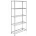 Gzxs Metal Storage Shelf 5-Tiers Iron Storage Organizer Unit Rack for Living Room Silver