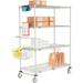 Nexel Chrome Curbside Wire Truck w/4 Shelves & Polyurethane Casters 36 L x 21 W x 69 H