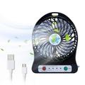 Camping Hiking Portable Rechargeable LED Light Fan Cooler Mini Desk USB 18650 Battery Fan For Office Bedroom Table Outdoor Home Savings