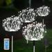 Morttic Solar Garden Fairy Lights 4 Pack 120 LED 30 Copper Wire Outdoor Firework Landscape Path String Lights Waterproof 8 Lighting Modes Remote Control for Backyard Christmas Party Decor (White)