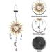 AAOMASSR Solar Wind Chime Outdoor Warm Light Crackle Glass Ball Sun Star Moon Style Decor Solar Garden Lights Outdoor Waterproof for Home Garden Yard Patio Lawn