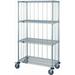 18 Deep x 60 Wide x 69 High 4 Tier 3 Sided Wire Shelf Truck with Rods