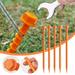 Anvazise 25cm Tent Stake with Wrench Storage Box Sharp Tip Spiral Thread Heavy Duty ABS Canopy Windproof Ground Nail Peg Camping Accessories Orange 5Pcs