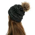 Aueoeo Knit Cap Womens Winter Knitted Beanie Hat With Faux Pom Warm Knit Skull Cap Beanie For Women