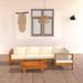 Latitude Run® Basiri 6 Piece Solid Wood Sofa Seating Group w/ Cushions Wood in Brown | 23.6 H x 27.6 W x 25.6 D in | Outdoor Furniture | Wayfair