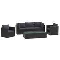 Latitude Run® Tannenbaum 7 Piece Rattan Sofa Seating Group w/ Cushions Synthetic Wicker/All - Weather Wicker/Wicker/Rattan in Black | Outdoor Furniture | Wayfair