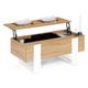 Table basse plateau relevable phoenix bois et blanc - Multicolore