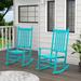 Red Barrel Studio® Emjay Wood Rocker Outdoor Patio Rocking Chair in Blue | 46 H x 27 W x 34 D in | Wayfair 3D108830AA5A4504B496E6A512532458