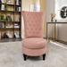 Slipper Chair - House of Hampton® Fulviah 20" Wide Tufted Velvet Slipper Chair Velvet in Brown | 42 H x 20 W x 29.5 D in | Wayfair