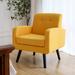 Armchair - George Oliver Hille 27" Wide Armchair Polyester/Fabric in Yellow/Black | 16 H x 27 W x 27 D in | Wayfair