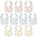 Jytue 10PCS Baby Bibs for Boys & Girls - Waterproof Teething Bib - Newborn Bibs for Baby Girl Boy - Infant Bibs - Machine Washable Newborn Cloth Bib 0-24 Months Baby Drool Bibs