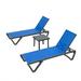 Latitude Run® Inshore Outdoor Metal Chaise Lounge w/ Table Metal in Blue | 31.9 H x 71.7 W x 64.2 D in | Wayfair 3B21CB9D4AB2461382F6FE8AF935C389