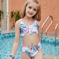 Daznico Girls Swimsuit Swimsuit Suit Holiday Bikini Piece Two Cute Print Girls Bathing Set Girls Swimwear Swimming Suits for Kids White 130