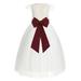 Ekidsbridal Ivory Lace V-Back Cap Sleeves Flower Girl Dress Junior Bridesmaid Gown for Wedding Tulle 622T 2