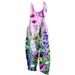 clear 50% off Usmixi Jumpsuits for Women Fashion Tie Dye Loose Pocket Adjustable Strap Cotton Linen Baggy Maxi Jumpsuits Overalls Summer Formal Floral Print Round Neck Sleeveless Long Rompers Pink xl
