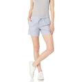 Amazon Essentials Damen Shorts aus Leinengemisch mit Zugband und 12,7 cm Innenbeinlänge (in Übergröße erhältlich), Weiß Streifen, XL