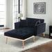 Velvet Upholstery Accent Chair Tufted Cushions Chaise Lounge Chair Plywood Frame Chair Bed for Living Room