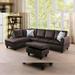 StarHomeLiving Brown left facing Flannelette Sectional Sofa 3 pieces Set