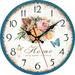 Farfi Farm Wall Clock Mute Retro Style Wall Decor Thick Rustic Wooden Wall Clock for Kitchen (Type 8)