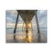 Looming Pier Beach Waves Coastal Photograph Gallery Wrapped Canvas Print Wall Art
