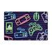 XMXT Non-Slip Area Rug Neon Style Video Game Print Polyester Rugs for Living Room 36 x 24 inches Multicolor