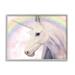 Stupell Industries Detailed Unicorn Horse Horn Shining Rainbow Clouds Graphic Art Gray Framed Art Print Wall Art Design by Ziwei Li