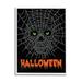 Stupell Industries Spooky Halloween Spider Web Skull Graphic Art White Framed Art Print Wall Art Design by Linda Birtel