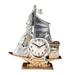 Farfi Table Clock Eye-catching Realistic Looking Plastic Non-ticking Battery Operated Alarm Clock Desktop Ornament for Home (Silver)