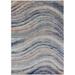 HomeRoots 513474 8 x 10 ft. Blue Gray & Orange Abstract Power Loom Stain Resistant Rectangle Area Rug