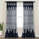 Lush Decor Boho Medallion Window Curtain Panels Navy 52x84 Set