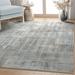 Well Woven Abstract Toronto Modern Brushstroke Flat-Weave Gray Blue 9 10 x 13 Area Rug