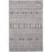 HomeRoots 513743 5 x 8 ft. Orange Gray & White Geometric Power Loom Distressed Stain Resistant Rectangle Area Rug